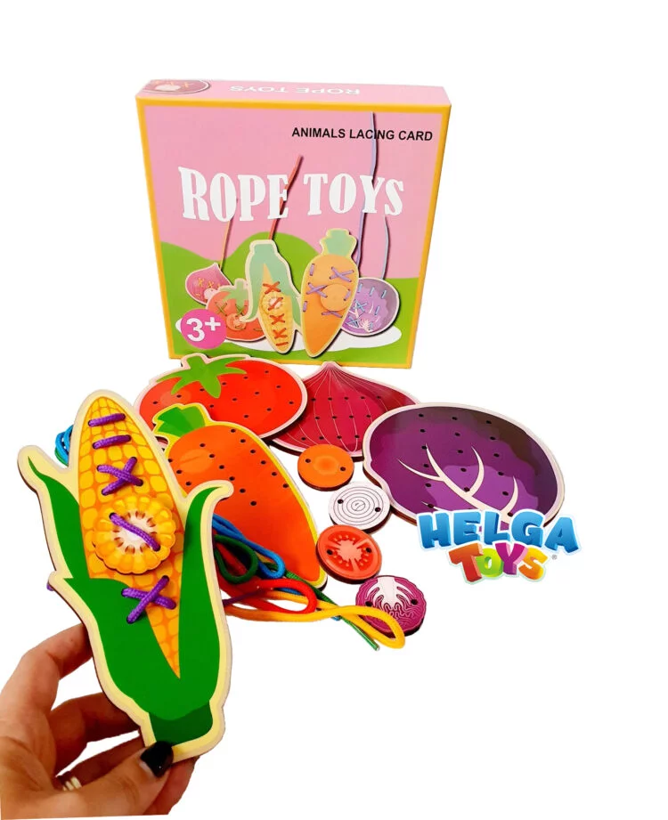Joc de snuruit din lemn , Rope Toys legume