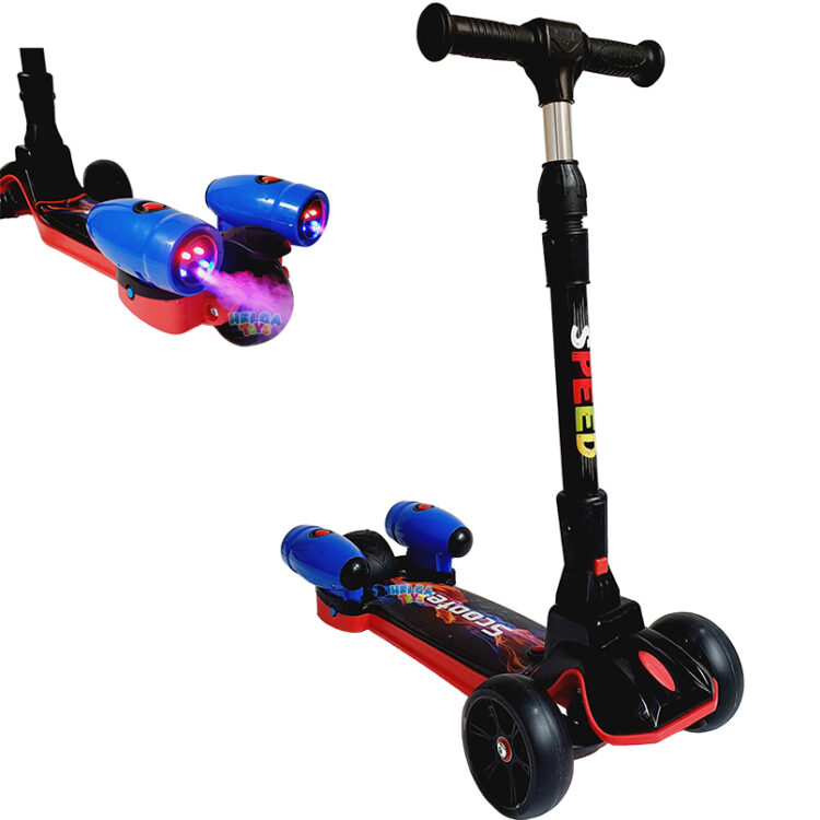 Trotineta Speed Scooter pliabila cu lumini, sunete si abur, Rosu