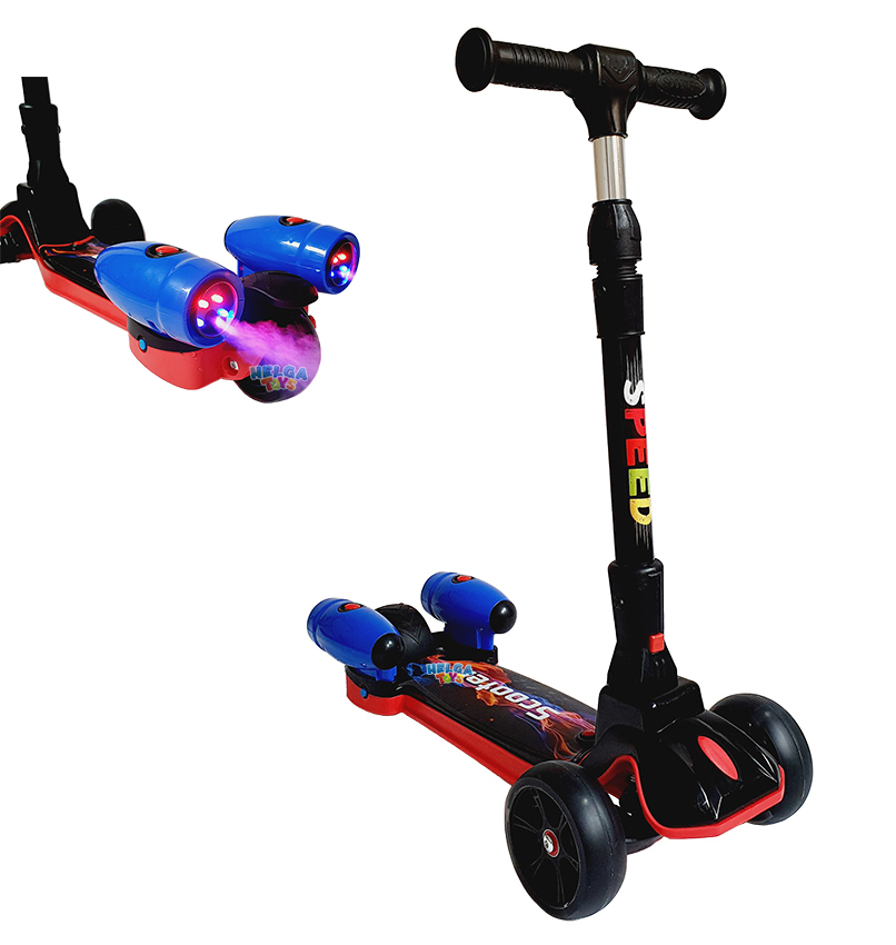 Trotineta Speed Scooter pliabila cu lumini, sunete si abur, Rosu