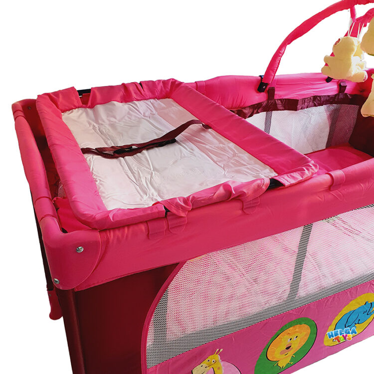 Patut pliant 2 niveluri Baby Dreams, Mov/Roz - imagine 4