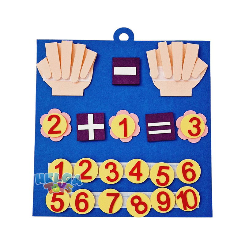 Joc Montessori Calculeaza pe Degete din fetru