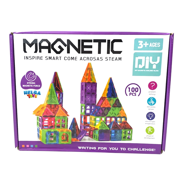 Set magnetic de constructie 3D - 100 piese - helgatoys.ro