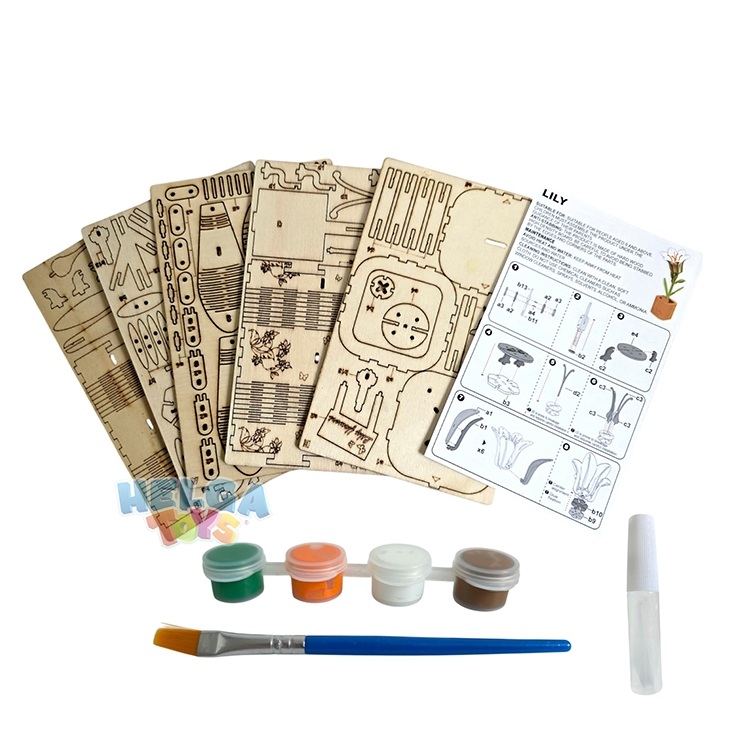 Puzzle 3D din lemn - Crin - 112 piese - helgatoys.ro