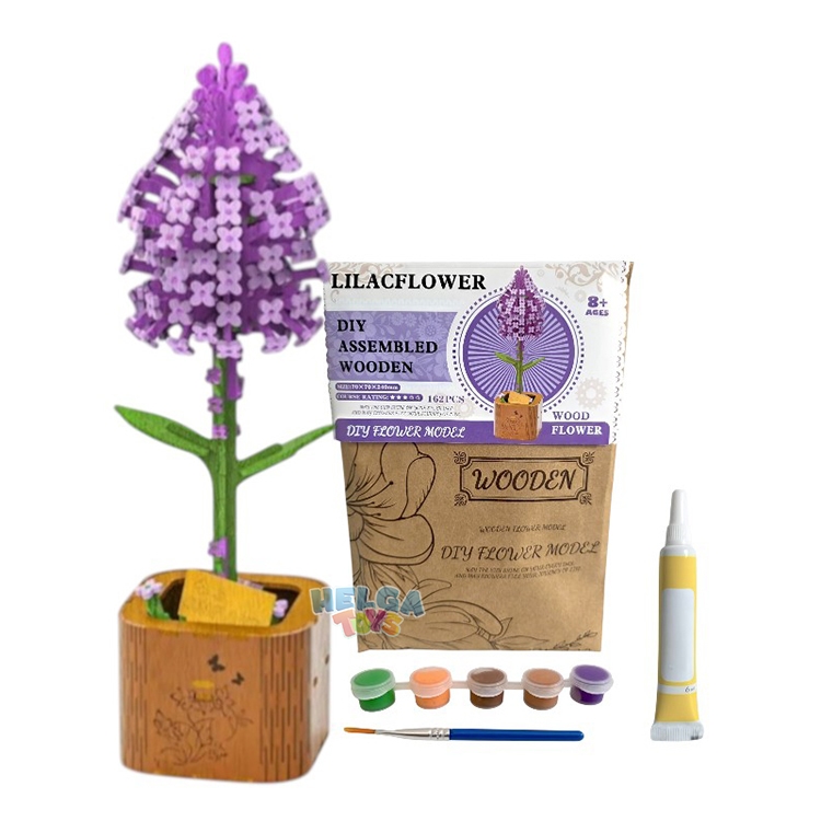 Puzzle 3D din lemn - Liliac - 162 piese