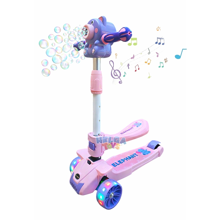 Trotineta copii muzicala cu baloane de sapun - Roz