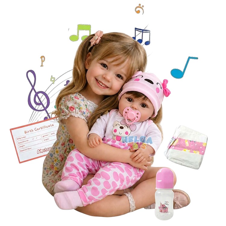 Papusa interactiva Reborn cu accesorii - 50 cm