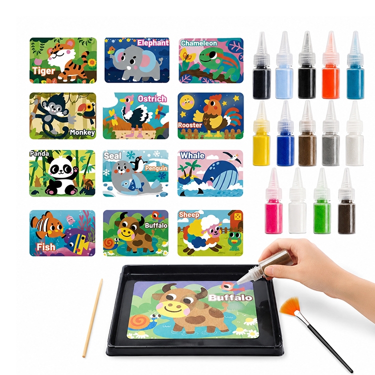 Joc Creativ Pictura cu Nisip Colorat 12 planse